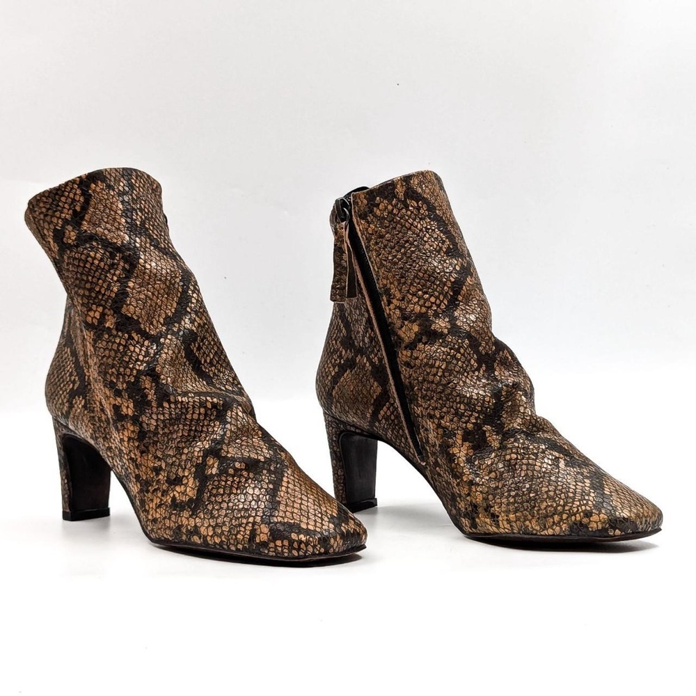 Free People Snake Print Western Boots